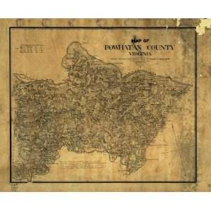  Civil War Map Map of Powhatan County, Virginia. Surveyed 