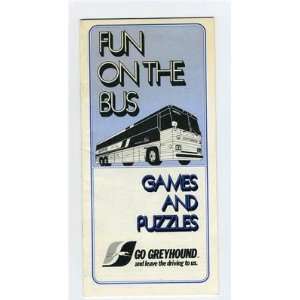  Greyhound Bus Lines FUN ON THE BUS Booklet of Games 