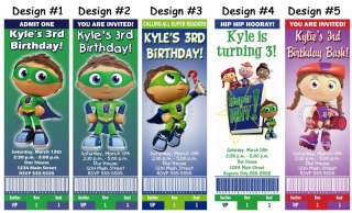 Super Why Readers ~ Birthday Party Ticket Invitations, Supplies, and 