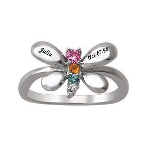  Personalized Butterfly Birthstone Ring Jewelry