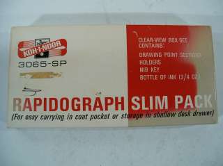 Koh I Noor Rapidograph Slim Pack Pen Set 3065 SP7 Original Box  