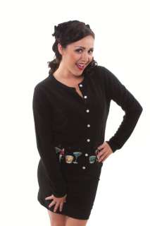 Lucky 13 Happy Hour Cardigan Black Cardigan Embroidered Cocktails