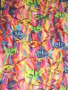 RAINBOW ISLE COLORFUL FISH   Cotton Quilt Fabric  