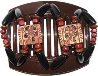 African Butterfly Hair Clip Thick Brown Comb Dupla A18  
