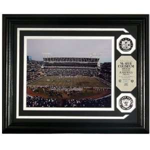  Oakland Raiders McAfee Coliseum Photomint with Two Silver 
