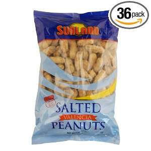 Sunland Salted Valencia Peanuts In Shell, 12 Ounce Bags (Pack of 36 