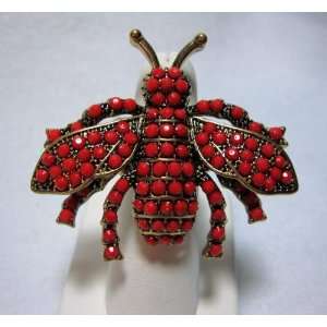  Red Bumble Bee Ring Beauty