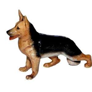 GERMAN SHEPHERD Dog Black/Tan MINIATURE Figurine Stands NEW Porcelain 
