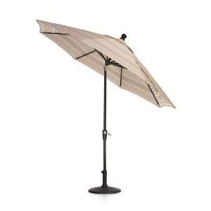  9 Auto tilt Umbrella Black Prmrs Strp Sunb Patio, Lawn & Garden