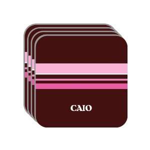 Personal Name Gift   CAIO Set of 4 Mini Mousepad Coasters (pink 