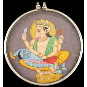  Lord Narasimha Pendant   Sterling Silver 