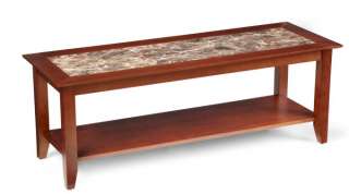 Heritage Cherry Wood Marble Style Coffee Table & Shelf 095285409211 