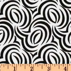  44 Wide Pen & Ink Abstract White/Black Fabric By The 