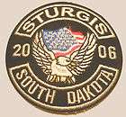 Sturgis Bike Week 2006 Patch Eagle Flag Motorcycle 2 1/2 inches iron 