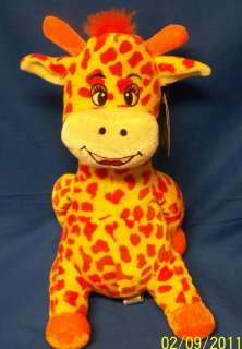 Plush Giraffe Orange Yellow Sugar Loaf Stuffed Toy CUTE  