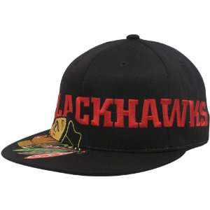   Chicago Blackhawks Black Side Strike 210 Fitted Hat