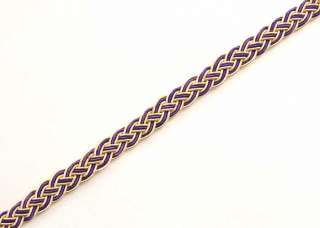 Celtic Knot, Woven, Bullion, Braid Trim. Gold & Purple  