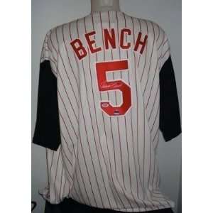 Johnny Bench Signed Jersey   Majestic PSA DNA   Autographed MLB 