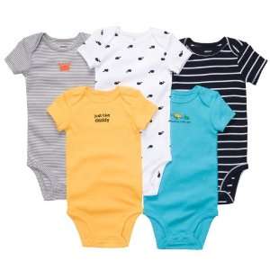 Baby Boys Little Layette 5 pack Short Sleeve Cotton Knit just 