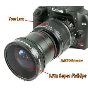  Bower 0.16x Super FishEye Lens w/MACRO for Canon EOS 18 