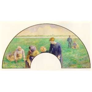 Oil Painting Peasants Gathering Grasses Camille Pissarro Hand Painte 