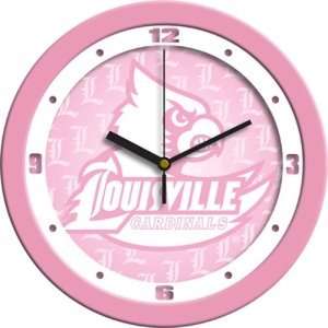  Louisville Cardinals NCAA Wall Clock (Pink) Sports 