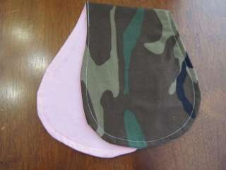 Military Camo with pink back Handmade Burp Cloth  