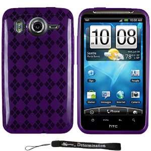  Purple Smooth Durable TPU Skin with Argyle Texture Design 