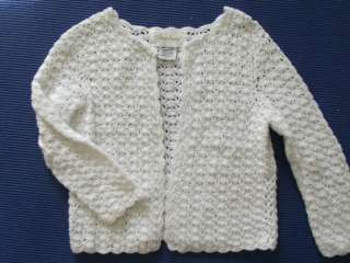 Strasburg White Crocheted Cotton Sweater 2 3 Y Girls  
