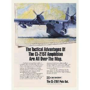  1990 Canadair CL 215T Amphibian Aircraft Print Ad (43233 