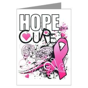  Greeting Cards (10 Pack) Cancer Hope for a Cure   Pink 