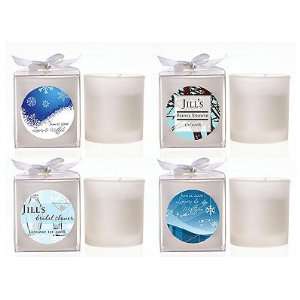   Winter Theme Frosted Votive Candle Favors