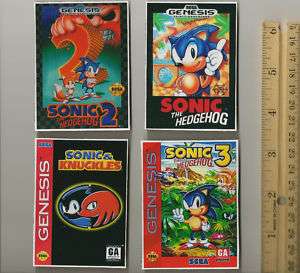 Sonic the Hedgehohg 1,2,3,Knuckles Sega Genesis Magnets  