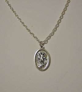 St. Michael Medal Silver Plated Necklace U Pick Length  