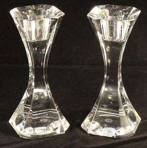 Villeroy & Boch Lead Crystal Candle Holders Sticks 2pc  