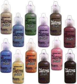 ranger distress stickles glitter glue all 12 colors