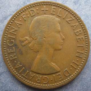 1956 Halfpenny, F475, Rarity 3, VF.  