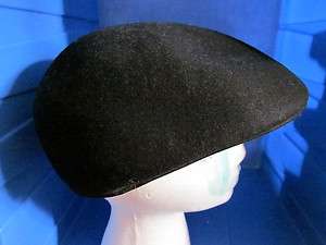 ROYAL ASCOT black cabbie vintage hat 1970s large mens newsboy cap 