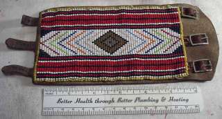 early American Indian BEADED Leather Cuff or Bracelet  