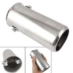   Car Auto Silver Tone Round Exhaust Muffler Extension Pipe Automotive