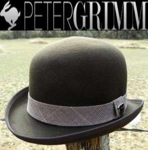 NWT PETER GRIMM Brown Wool BOWLER DERBY Dress Tux Hat  