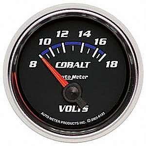  Auto Meter 6192 Cobalt 2 1/16 8 18V Short Sweep Electric Voltmeter 