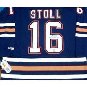  Jarrett Stoll Autographed Hockey Jersey (Edmonton OIiers 