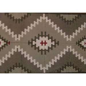   Rug Tribal Grey Chain Stitched Wool Rug(3X5FT) Furniture & Decor