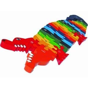  Learn from Puzzles   Alpha Crocodile wooden puzzle Toys & Games