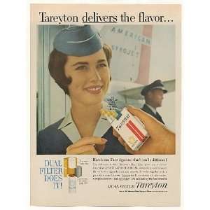  1961 American Airlines Stewardess Tareyton Cigarette Print 