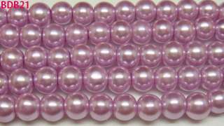 140pcs 6mm Orchid Faux Pearl Glass Round Charm Loose Craft Beads BDB21 