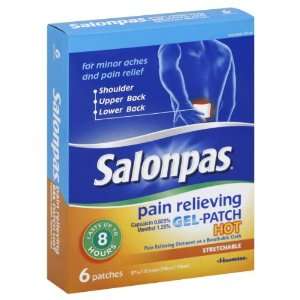 Salonpas Gel Patch, Pain Relieving, Hot, Stretchable 6 patches 