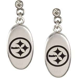  Stainless Steel Pittsburgh Steelers Logo Dangle Earrings Jewelry