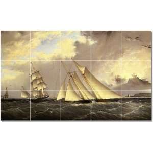 James Buttersworth Ships Tile Mural Interior Renovate Ideas  36x60 